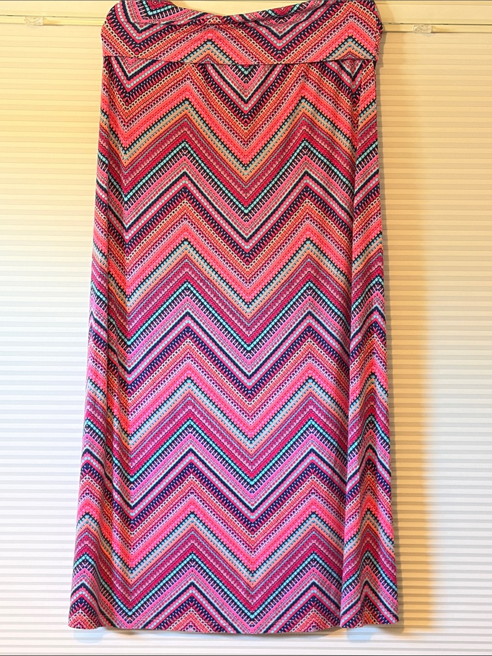 Cynthia Rowley Pink Multi Chevron Maxi Skirt